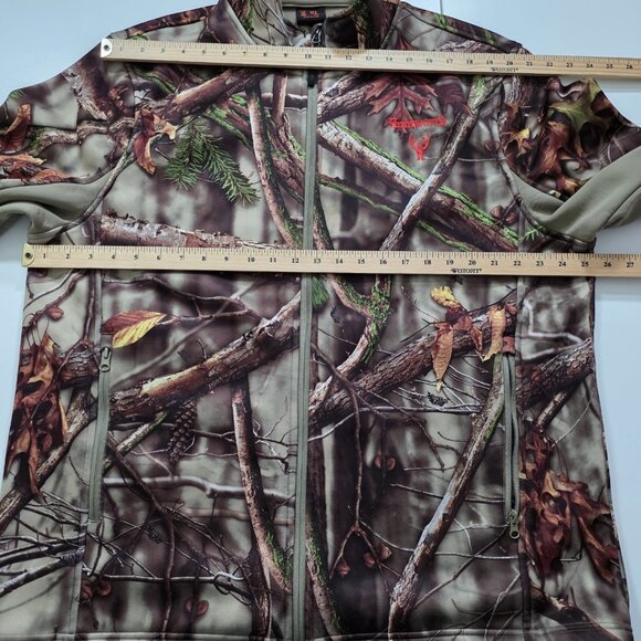 Huntworth Jacket Mens XL Camo Oak Tree Full Zip LS Pockets Fleece Inside Hunting - Picture 4 of 16